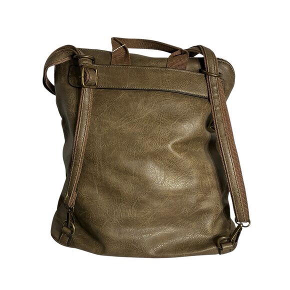 Le Miel Olive Colored Large Purse W/Shoulder And Hand Straps. Gold Hardware NEW - Picture 8 of 16